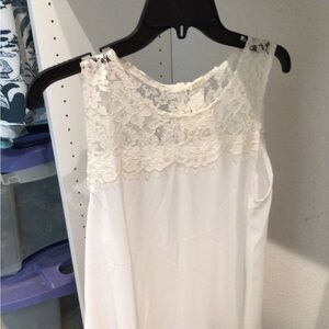 White Lace Sleeveless Top NWOT
